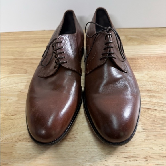 Boss Brown Leather Oxfords Timeless Elegance - Picture 2 of 4